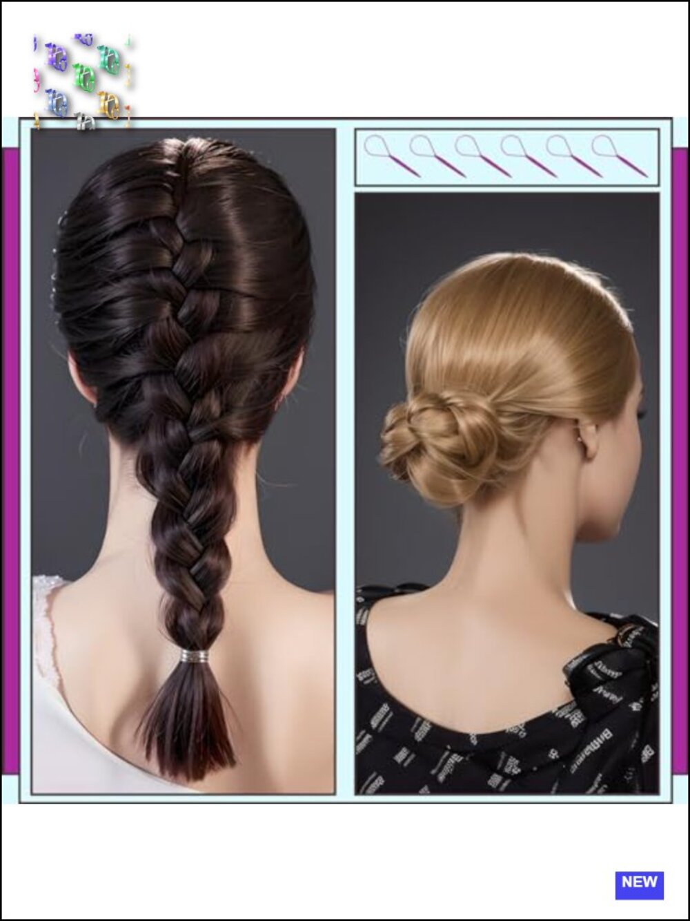 French Braiding Hair Styling Tool Set - 4 Pieces Ponytail Pull Through - Picture 6 of 6